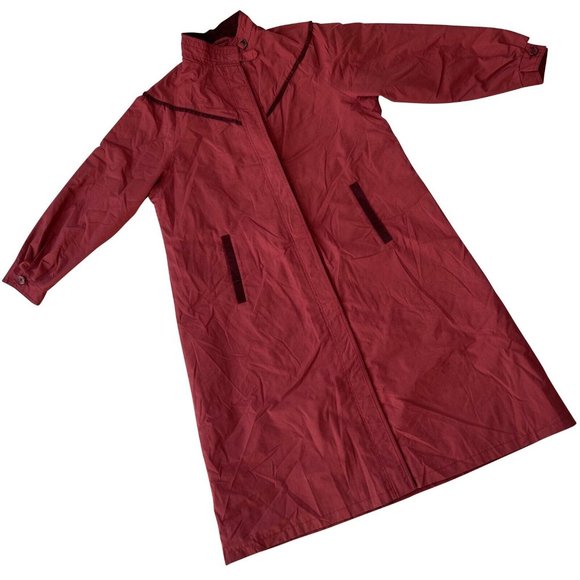 Pejo (Sweden) Corduroy Trim Technical Trench Coat Burgundy